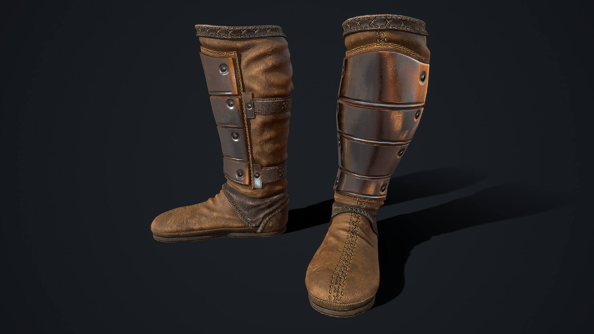 Leather Armored Boots 03