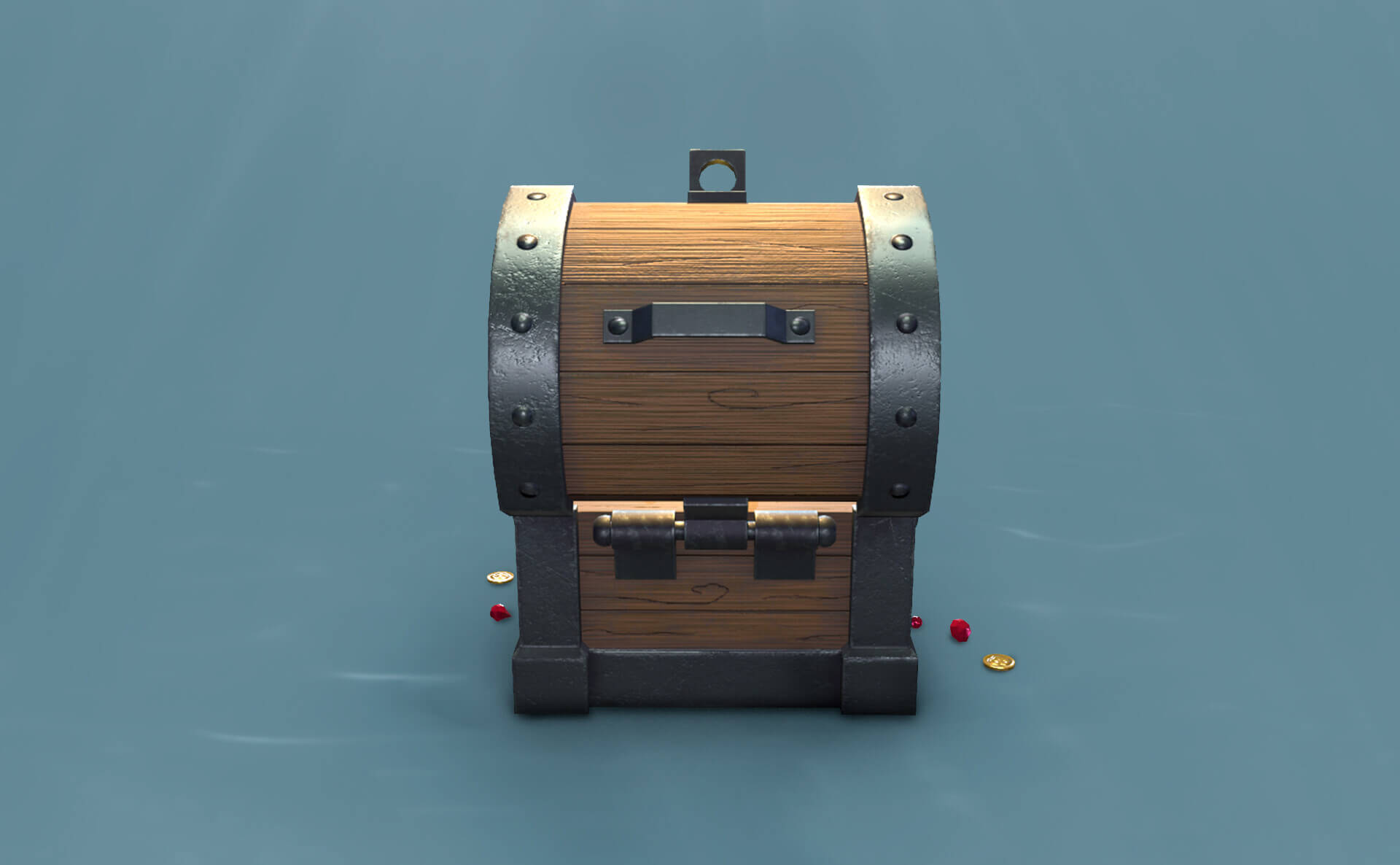 Treasure stylized chest 3D model 03