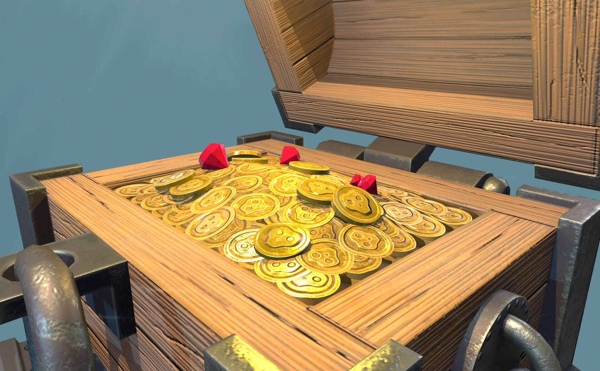 Treasure stylized chest 3D model 05