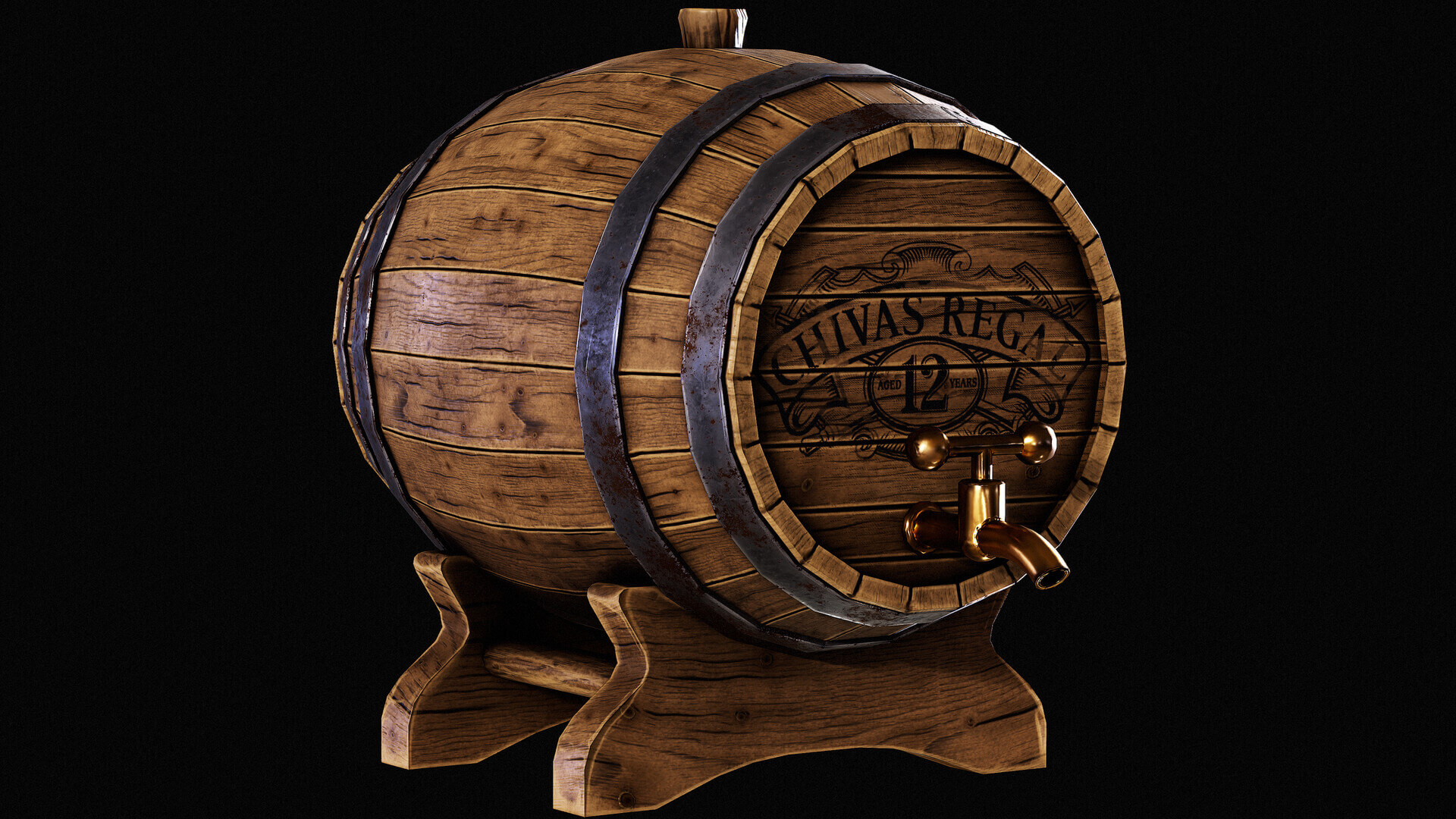 Whiskey Wooden Barrel 02