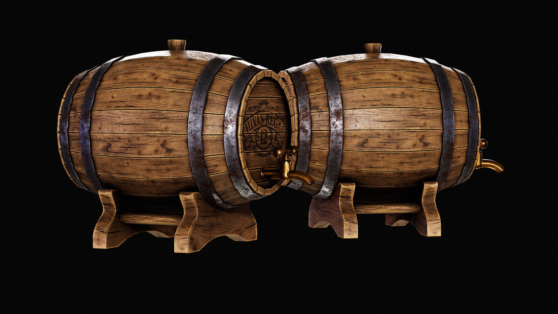 Whiskey Wooden Barrel 04