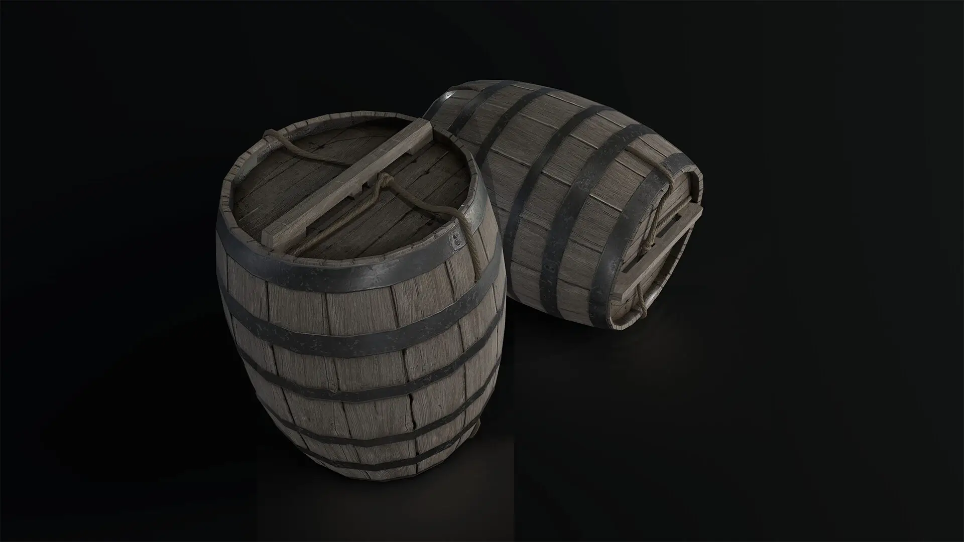 Wooden Barrel 01 Free 3D Model