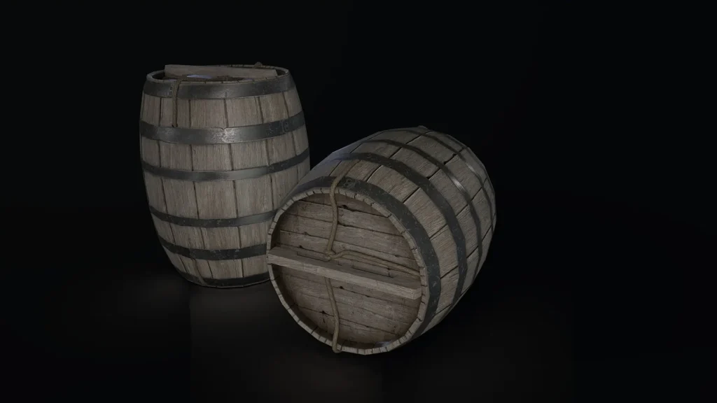 Wooden Barrel 02 Free 3D Model