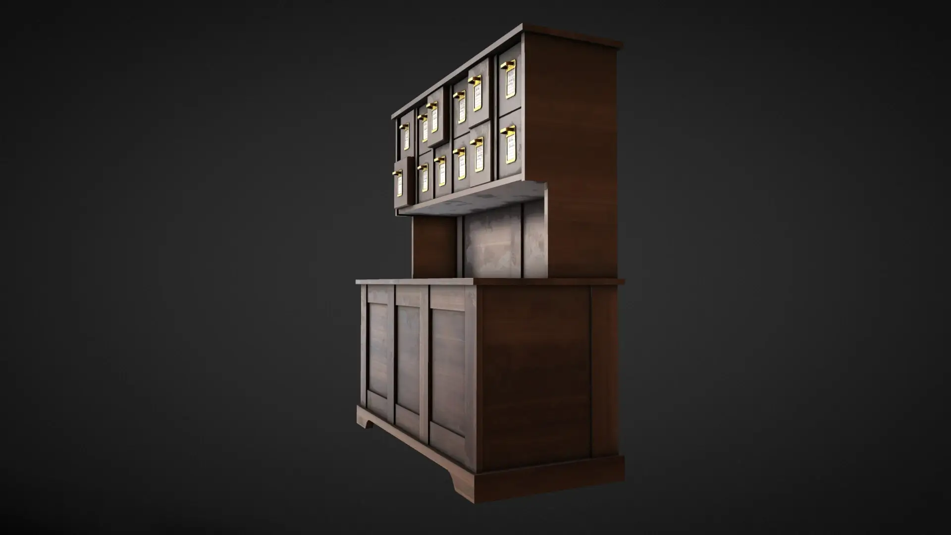 Wooden Cabinet 01 Free 3D Model