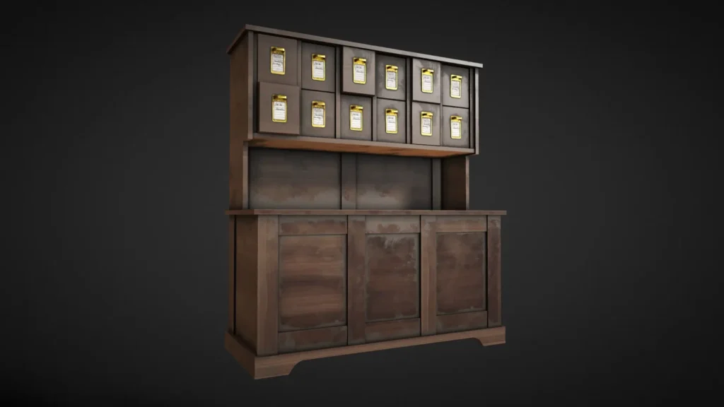 Wooden Cabinet 02 Free 3D Model
