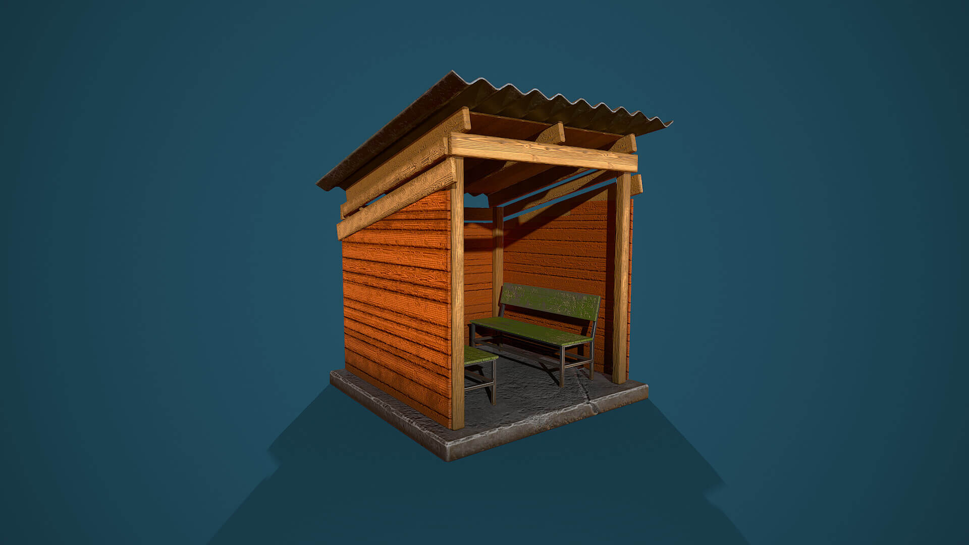 Wooden Shed Shelter 01