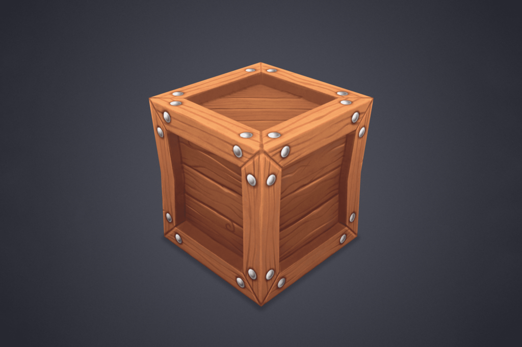 Handpainted Wooden Crate 01