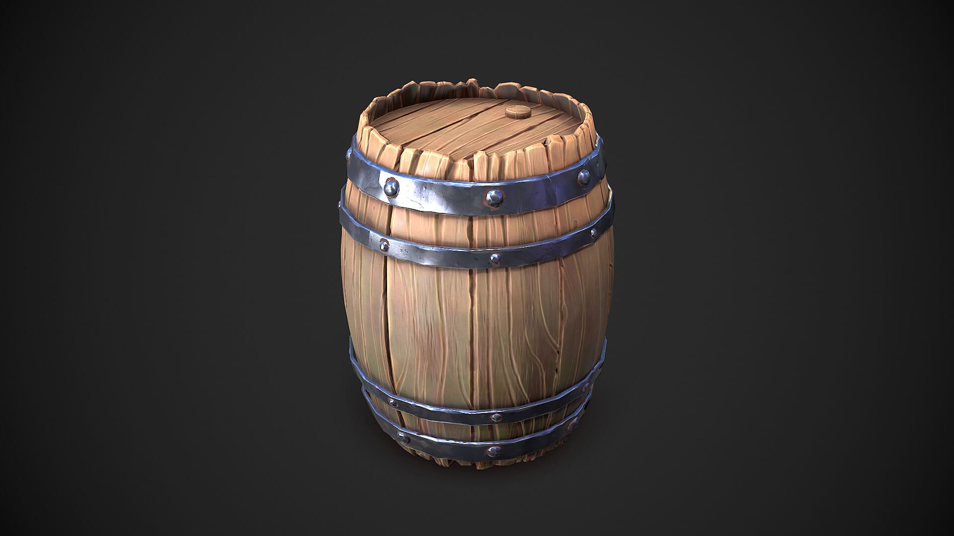 Stylized Wooden Barrel 01