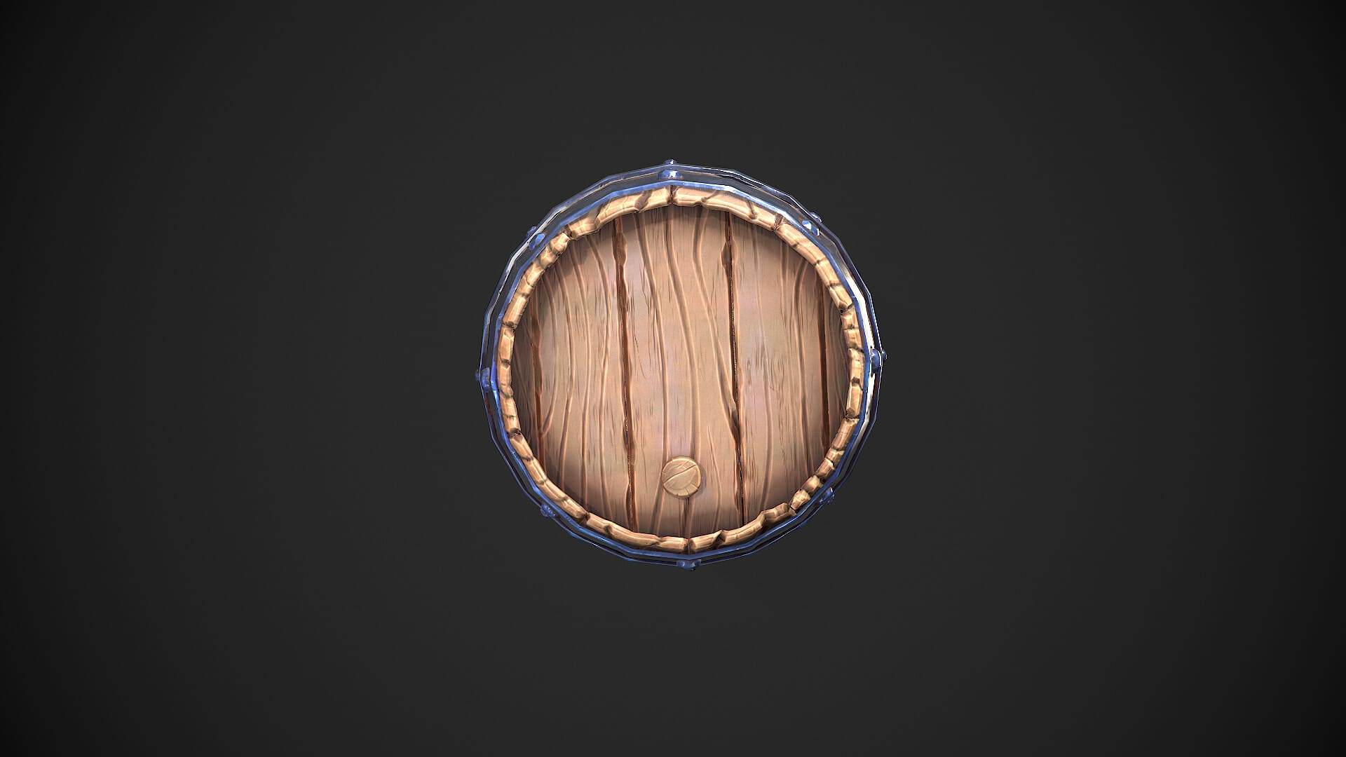 Stylized Wooden Barrel 04