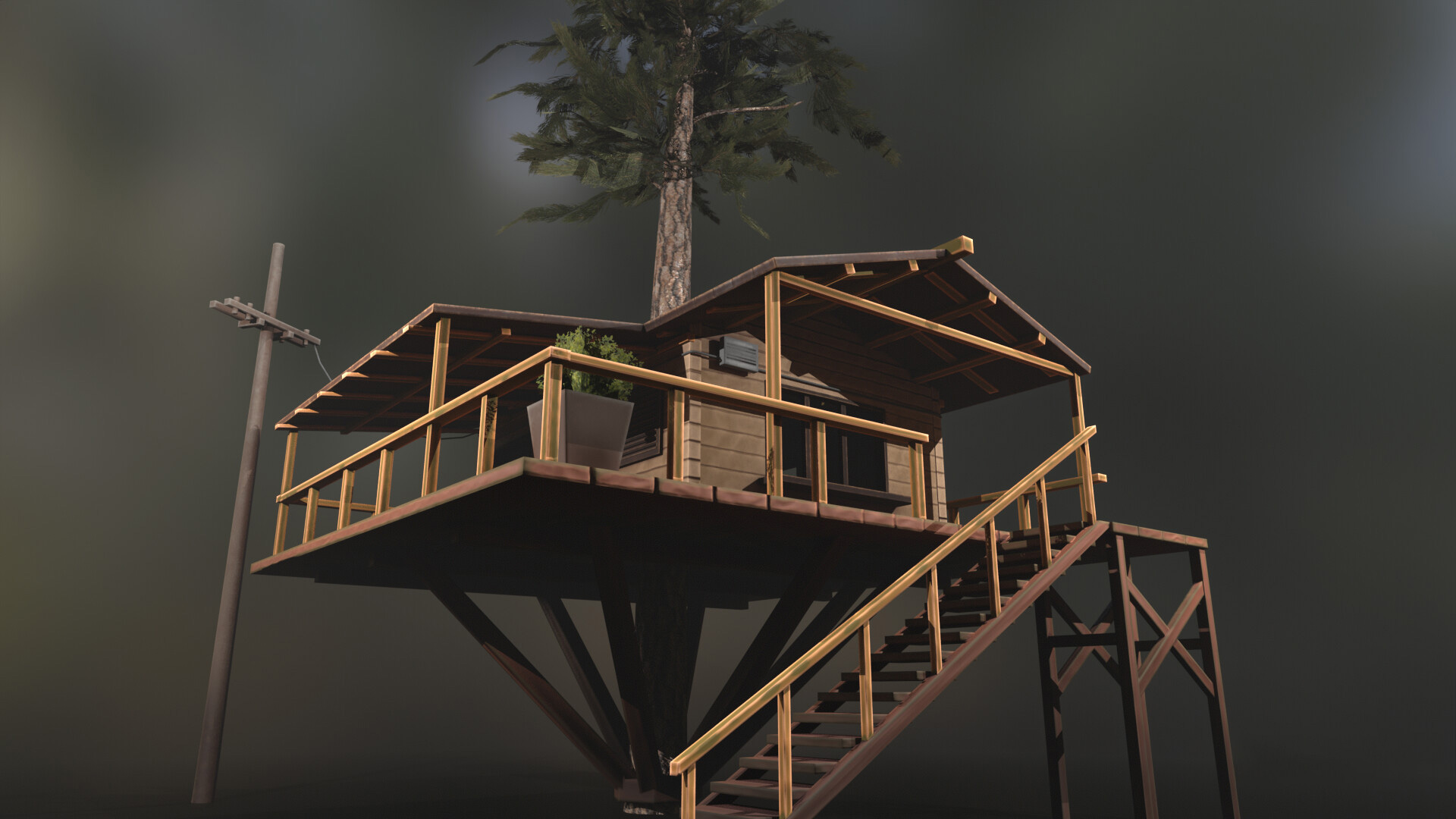 Wooden Tree House 02