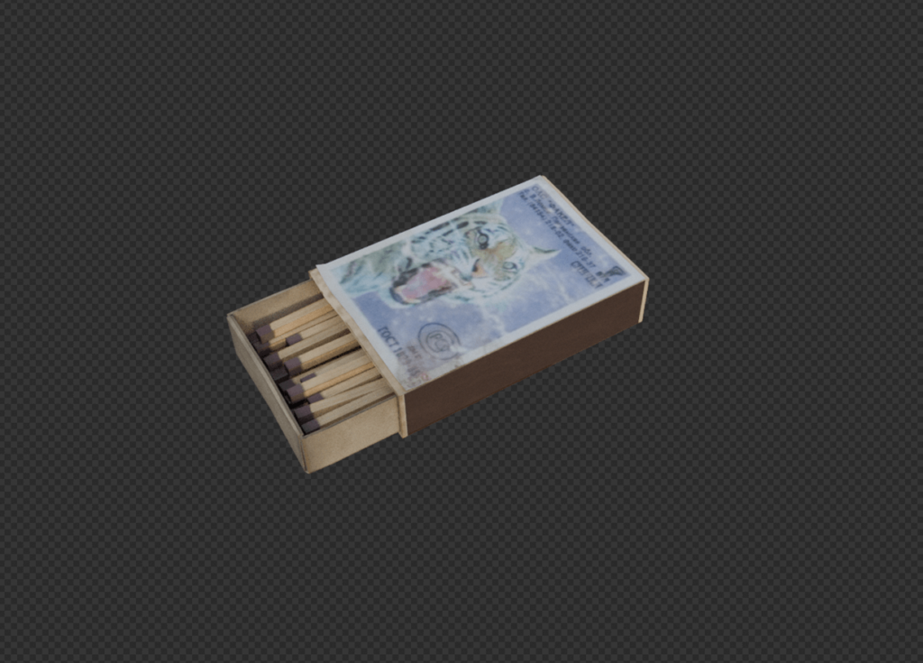 Low Poly Match Stick Box 01