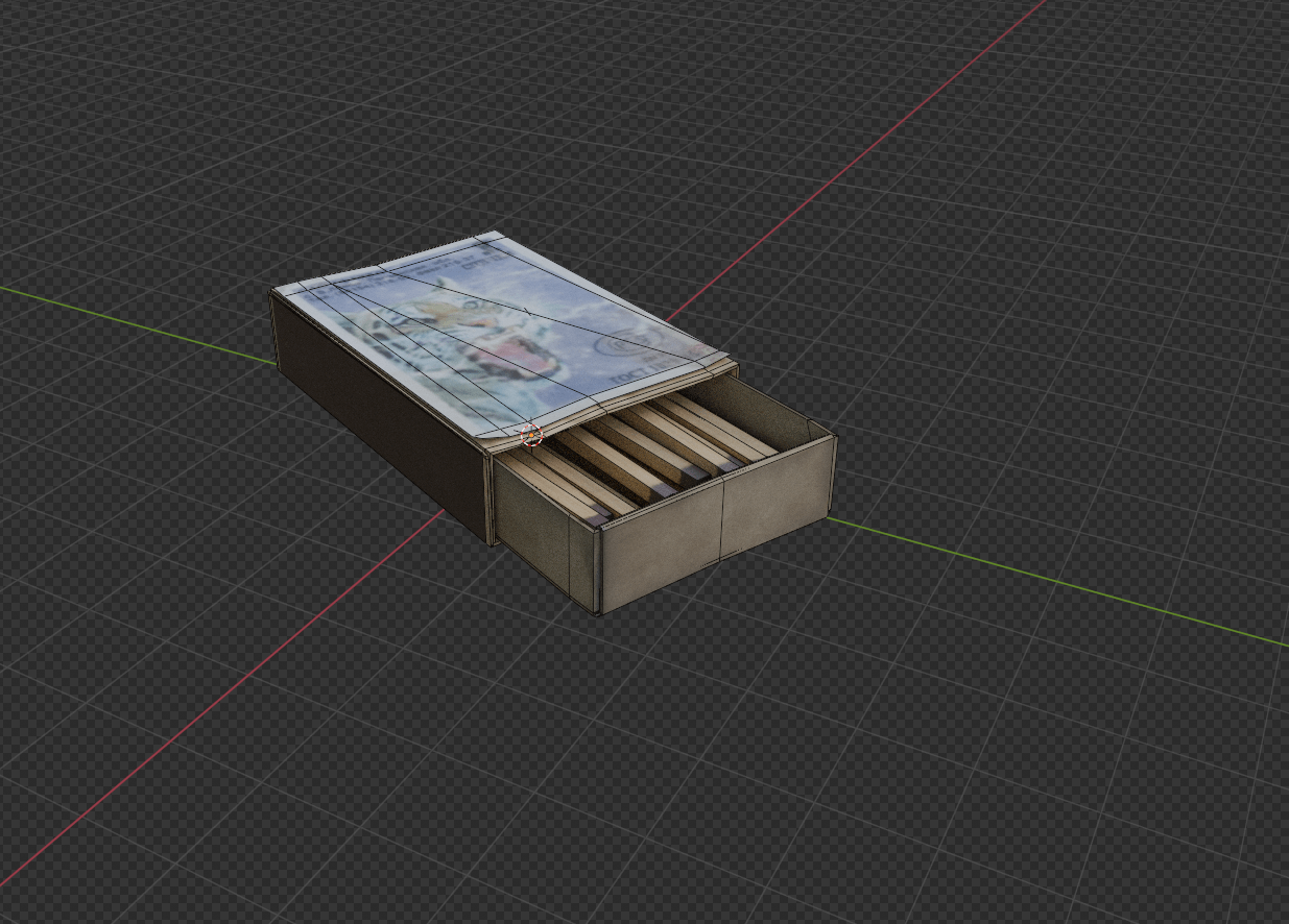 Low Poly Match Stick Box 03